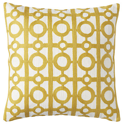 west elm Crewel Circle Lattice Cushion Yellow west elm Crewel Circle Lattice Cushion Yellow